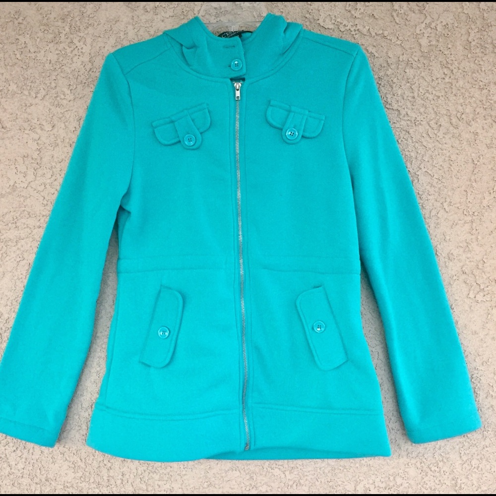 🆕Light blue Fleeced  hooded jacket